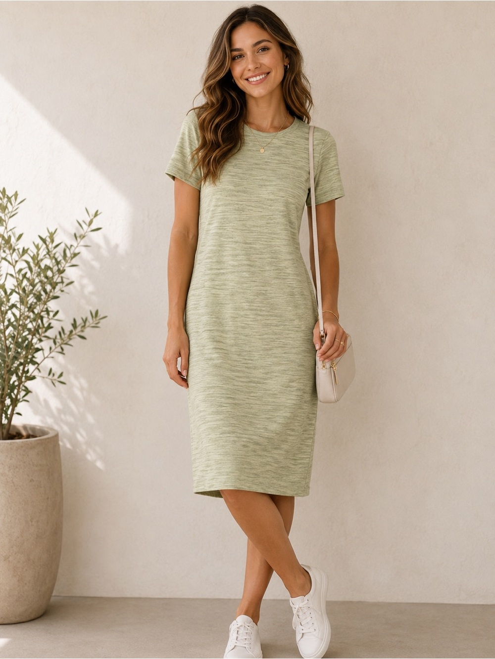LuLaRoe Julia Dress NWT Size Large Yellow Gray Space Dye Stretch Midi Casual